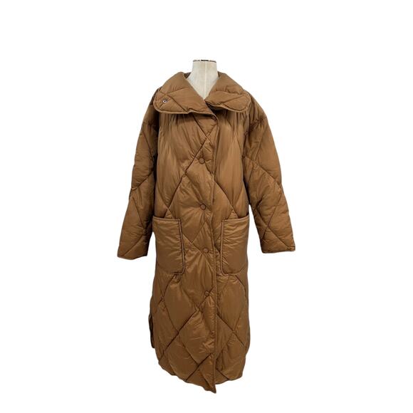 Free People We The Free Joanna Maxi Puffer Jacket Brown Tan Size XL - Picture 2 of 16